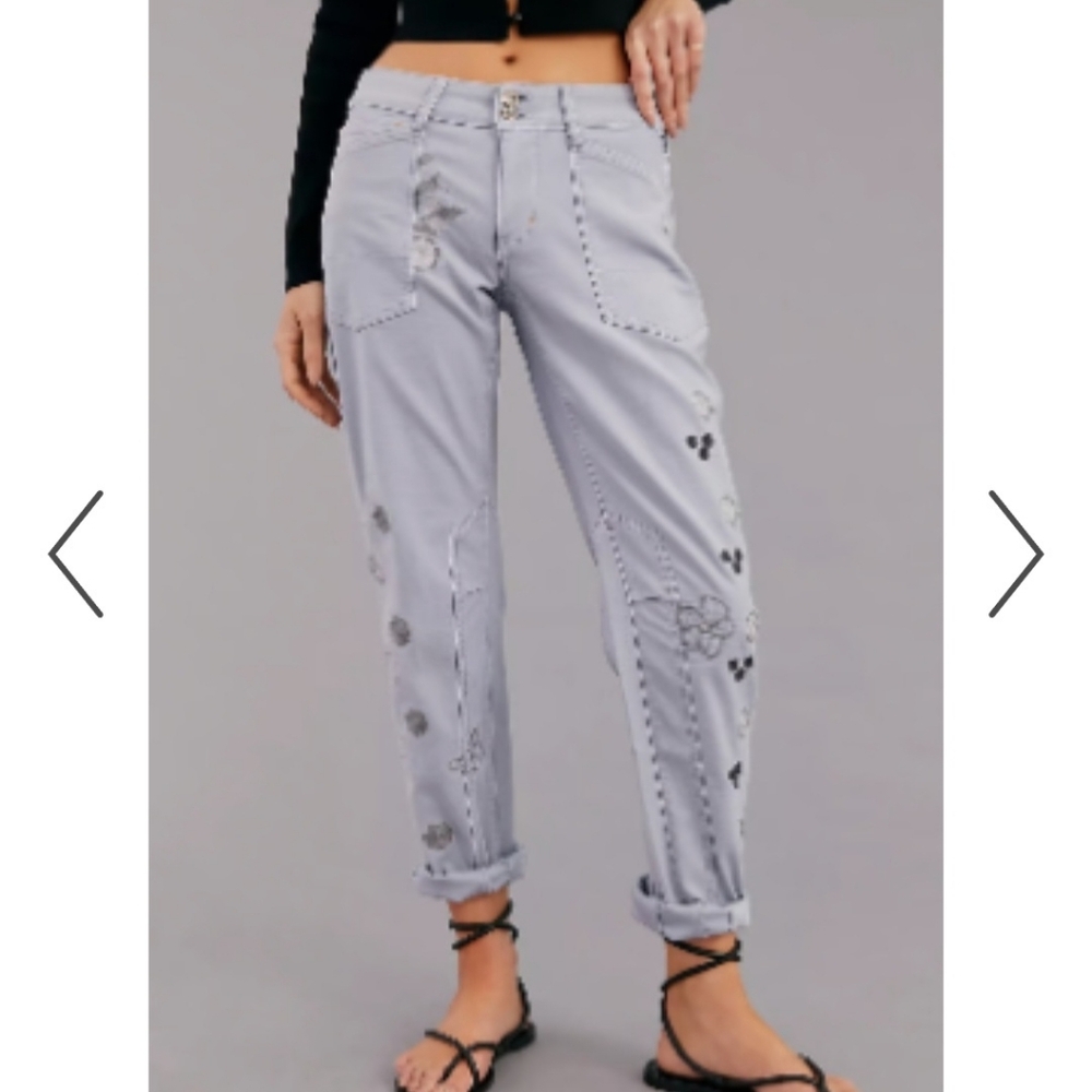 Anthropologie Pilcro Wanderer Boho Embroidered Pants - Picture 3 of 11
